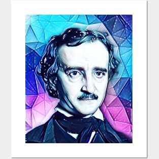 Edgar Allan Poe Black Snowy Portrait | Edgar Allan Poe Artwork 5 Posters and Art